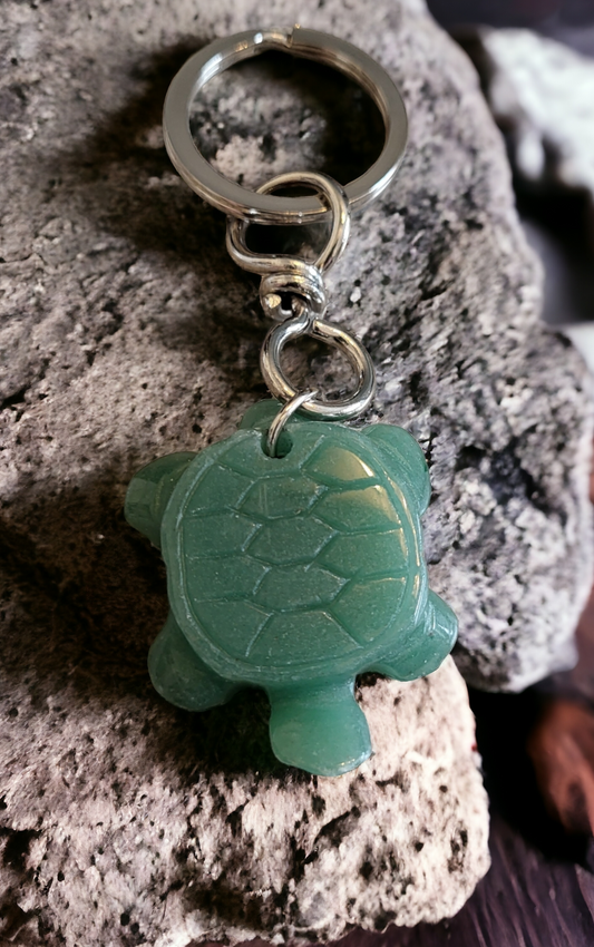 Schildkröte Schlüsselanhänger aus grünen Aventurin